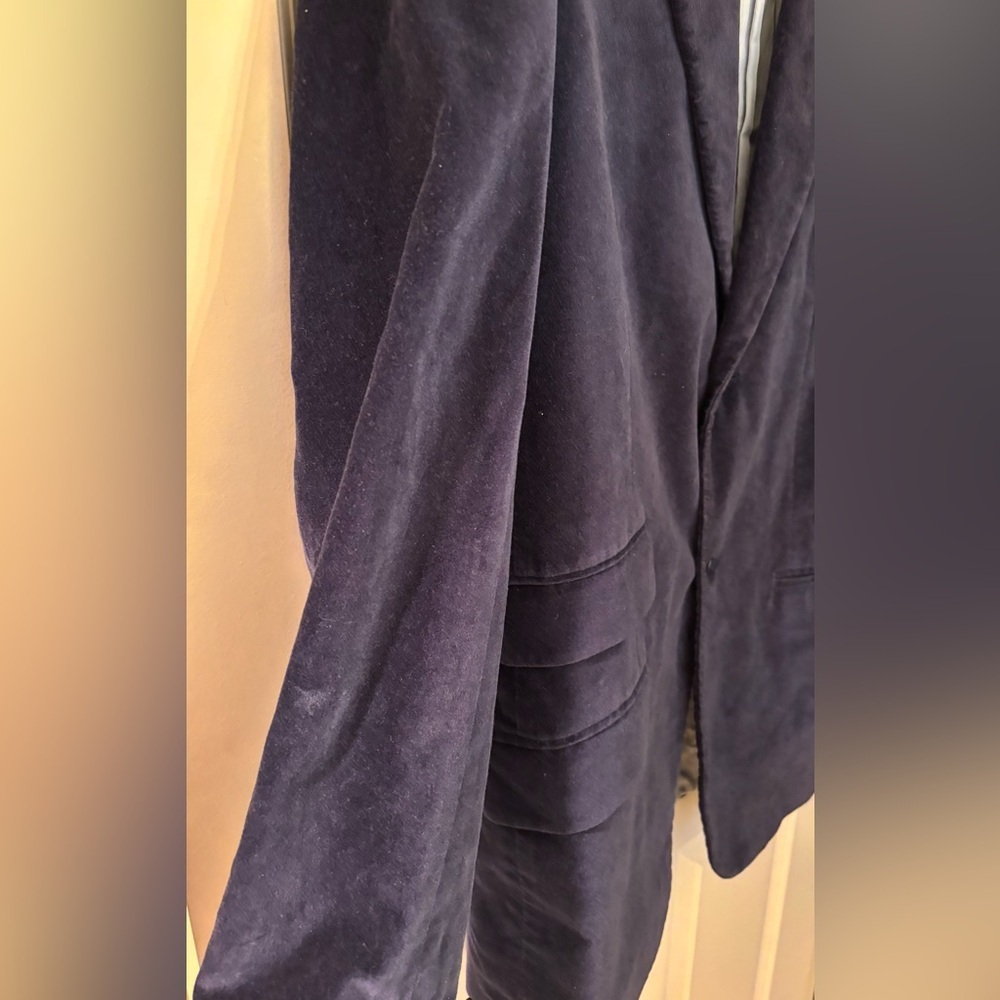 Perry Ellis Men’s Slim Fit Cotton Velvet Blazer in Navy, Size 38 Reg - Picture 5 of 11